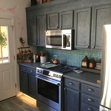 Decorative Finish | Kitchen Cabinets & Tin Backsplash
