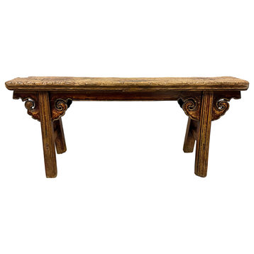Consigned Late 19th Century Antique Chinese Country Bench/Coffee Table
