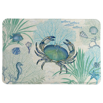 Blue Crab Memory Foam Rug, 2'x3'