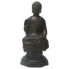 Chinese Rustic Iron Pedestal Sitting Buddha Statue