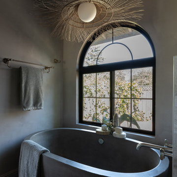 Modern and Understated Mediterranean Escape: Primary Bathroom