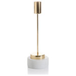 Zodax - Mannara Brass and Marble Taper Candle Holder - Create interesting pieces in a modern shape using simple lines and great knowledge of the material. This piece has a unique elegance and gives candlelight a beautiful presentation.
