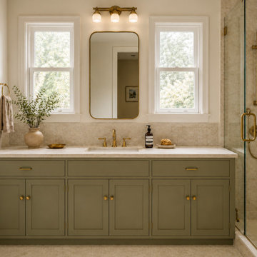Olive Green Vanity Bathroom | Bay Area Renovation