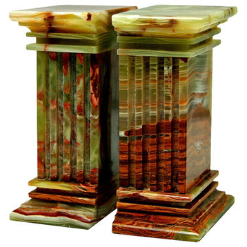 Renaissance Collection Whirl Green Onyx Bookends