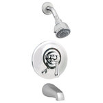 Symmons - Allura Single Handle Dual Spray Tub and Shower Faucet, Polished Chrome - The solid construction and style of the Symmons Allura Collection give it a distinctive presence in any traditional bathroom. This Allura tub and shower trim kit is made from durable materials and plated in an abrasion resistant finish over solid metal. It consists of a shower arm, low flow showerhead, escutcheon, adjustable lever handle, valve with VersaFlex™ Integral Diverter, and non diverter tub spout. Turn the ADA compliant lever handle on the valve cover plate in the direction of the hot and cold indicators to adjust to the shower water temperature. The secondary lever handle functions as a diverter, letting you to adjust the flow of water from the showerhead to the tub or vice versa. At a low flow rate of 1.75 gallons per minute, the eco friendly WaterSense Certified showerhead helps you conserve water, while saving on your water bill. Its rubber nozzles make the showerhead simple to clean, too. This showerhead trim kit is easy to install and includes a limited lifetime warranty and the backing of the Symmons technical support team.