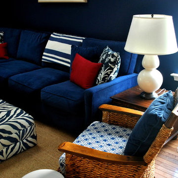 Bold Blue Family Room