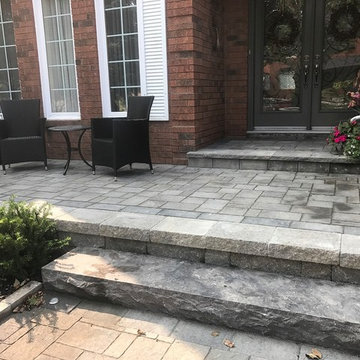 Front yard transformation with new sitting area and grand entrance