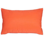Pillow Decor Ltd. - Pillow Decor - Sunbrella Solid Color Outdoor Pillow, Melon, 12" X 20" - These pillows are made with renowned Sunbrella outdoor fabric. Adds a lush touch to your outdoor decor. Mix and match with other pillows in this series, fantastic stripes & solids in fresh, happy colors! *Pillow dimensions always refer to the pillow cover's width and length while lying flat unstuffed and are rounded up to the nearest whole inch.