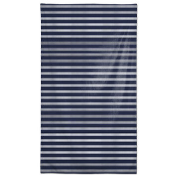Navy and White Stripes 58x102 Tablecloth