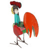 Recycled Metal Farmhouse, Garden Decor, Rooster, Multi-Colored, Small