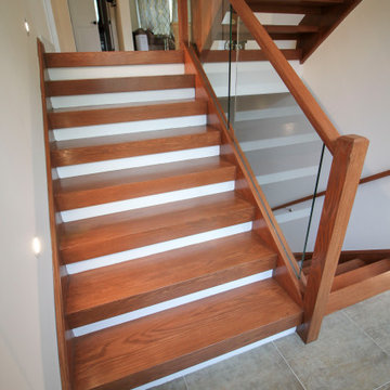Project #78 | Modern Wood Staircase with Glass Panels