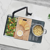 STYLISH 32 in Workstation Double Bowl Undermount Kitchen Sink with Accessories
