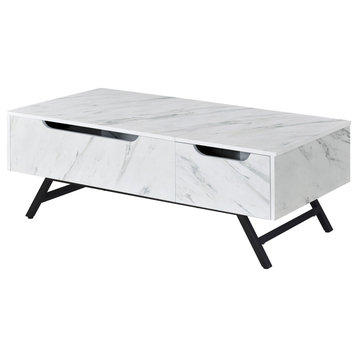 Throm Coffee Table With Lift Top, White Finish