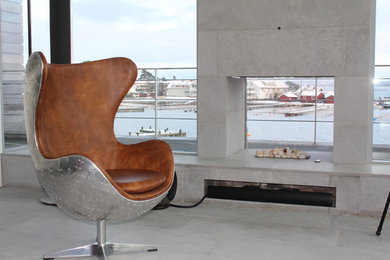 Example of a minimalist living room design in Other