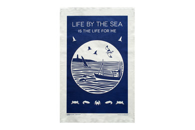 life by the sea tea towel