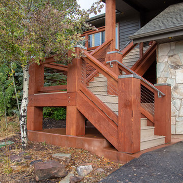 2 Decks w/Stainless Steel Post Covers & Cable Railing