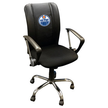Edmonton Oilers Task Chair With Arms Black Mesh Ergonomic
