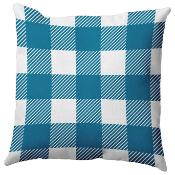 Buffalo Plaid Accent Pillow, Unreal Teal, 18"x18"