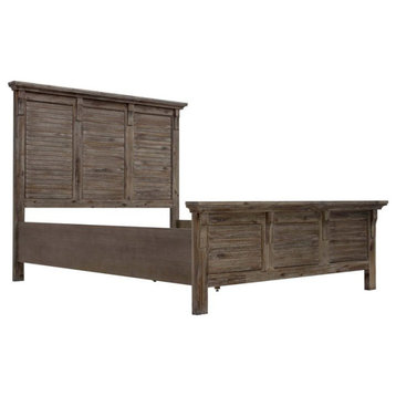 Sunset Trading Solstice Coastal Wood Queen Bed in Weathered Gray and Brown