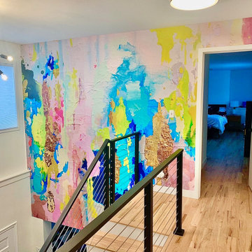 Colorful Wall Art in Stairway