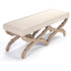 French Country Limed Grey Oak Long Dining End of Bed Bench