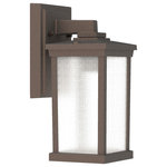 Craftmade - Craftmade Composite Lanterns 12" Outdoor Wall Light in Bronze - This outdoor wall light from Craftmade is a part of the Composite Lanterns collection and comes in a bronze finish. Light measures 5" wide x 12" high.  Uses one standard bulb.  For indoor use.  This light requires 1 , . Watt Bulbs (Not Included) UL Certified.