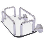 Allied Brass - Waverly Place Wall Mounted Guest Towel Holder, Polished Chrome - This elegant wall mounted guest towel tray will add style and convenience to your bathroom decor. Ideally sized to hold your favorite guest towels or a standard box of Kleenex Tissues. Keep your vanity top organized and clutter free with this wall mounted accessory.  Tempered glass and brass rails are used to make this item sturdy and stylish. Any of our lifetime designer finishes will provide a lifetime of use.