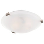 Livex Lighting - Oasis Collection 2 Light Brushed Nickel Ceiling Mount (8010-91) - Livex Lighting 8010-91 Contemporary style Oasis collection 2 Light Ceiling Mount in Brushed Nickel finish with White Alabaster Glass. Light Bulb Data: 2 Medium Base 60 watt. Bulb included: No