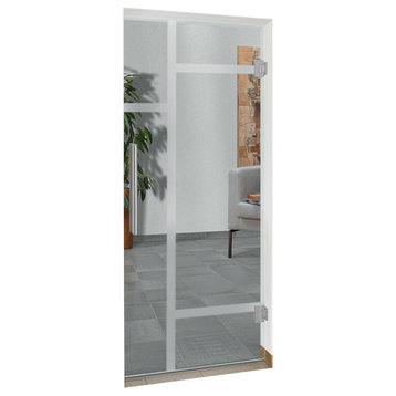 Swing Glass Door With Frosted Design, Non-Private, 24"x80", 3/8" (10mm)