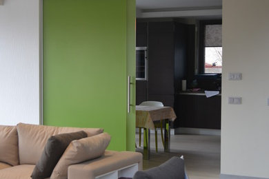Inspiration for a contemporary family room remodel in Dusseldorf