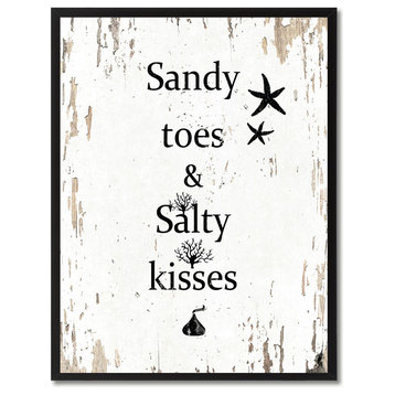 Sandy Toes & Salty Kisses Inspirational, Canvas, Picture Frame, 22"X29"