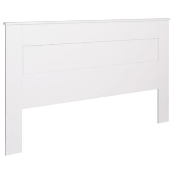 Pemberly Row Traditional Wood King Flat Panel Headboard in White