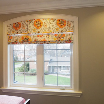 Custom Roman Shades + Matching Arch Window Valance