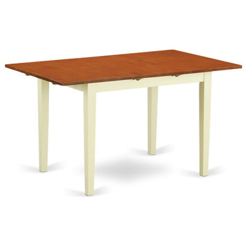 Norfolk Rectangular Table With 12" Butterfly Leaf -Buttermilk And Cherry