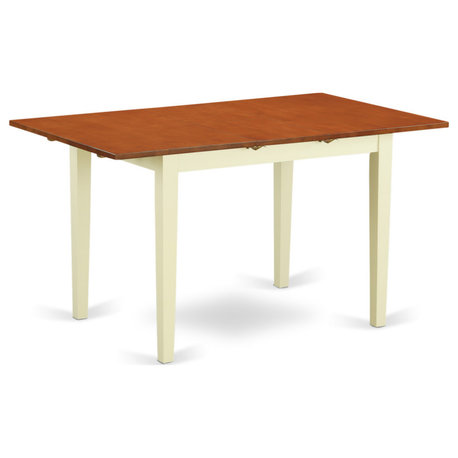 Norfolk Rectangular Table With 12" Butterfly Leaf -Buttermilk And Cherry
