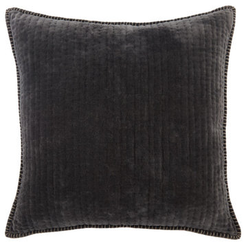 Jaipur Living Beaufort Solid Dark Gray/ White Throw Pillow, Polyester Fill