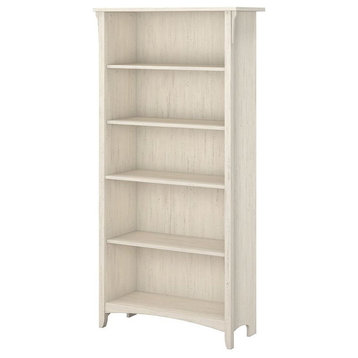 Pemberly Row 5 Shelf Bookcase in Antique White