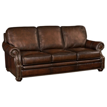 Hooker Furniture Seven Seas Leather Sofa in Sedona Chateau