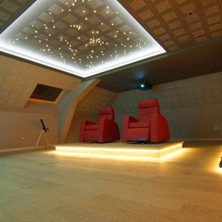 Home theater - contemporary home theater idea in Angers
