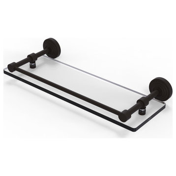 Waverly Place 16" Tempered Glass Shelf with Gallery Rail, Oil Rubbed Bronze