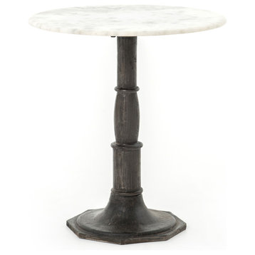 Lucy Side Table-Carbon Wash, Marble Top