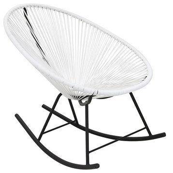 Acapulco Rocking Indoor/Outdoor Lounge Chair,  Black Weave on Black Frame