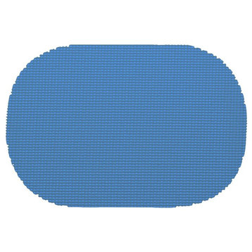 Kraftware Fishnet Process Blue Oval Placemats, Set of 12