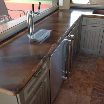 Home Bar, Pizza Station, Mantel, and Bistro table
