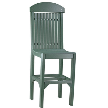 Set of 4 Poly Dining Chairs, Green, Bar Height, Side Chair