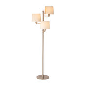 M.R. Lamp and Shade's 62" 3 Light Metal Floor Lamp, Satin Nickel