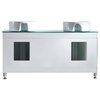 Tuscany 60" White Double Vanity With Vessel Sink, Without Mirror