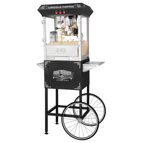 Lincoln Popcorn Machine With Cart 8oz Popper With Stainless-Steel Kettle