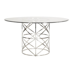 Worlds Away Anderson Nickel X Dining Table, Base Only - Dining Tables