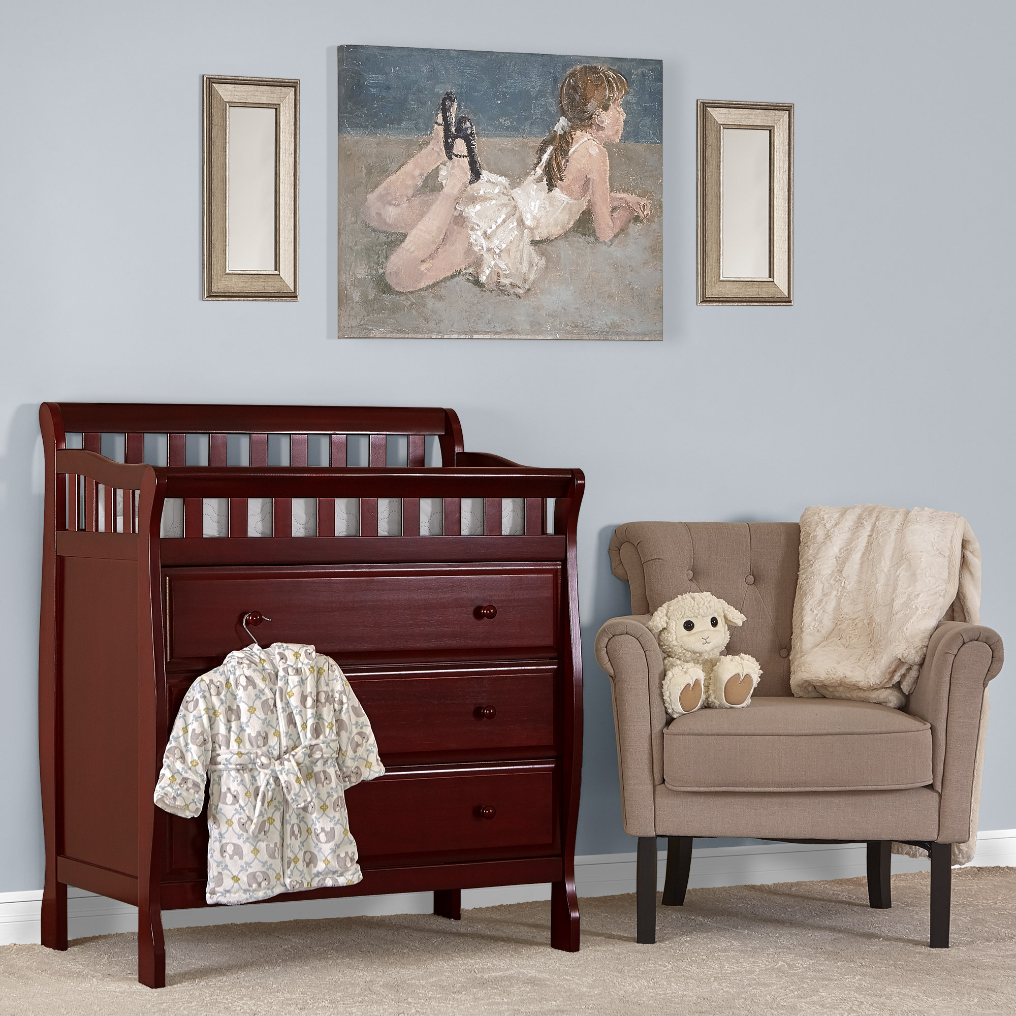 Dream On Me Marcus Changing Table and Dresser, Cherry
